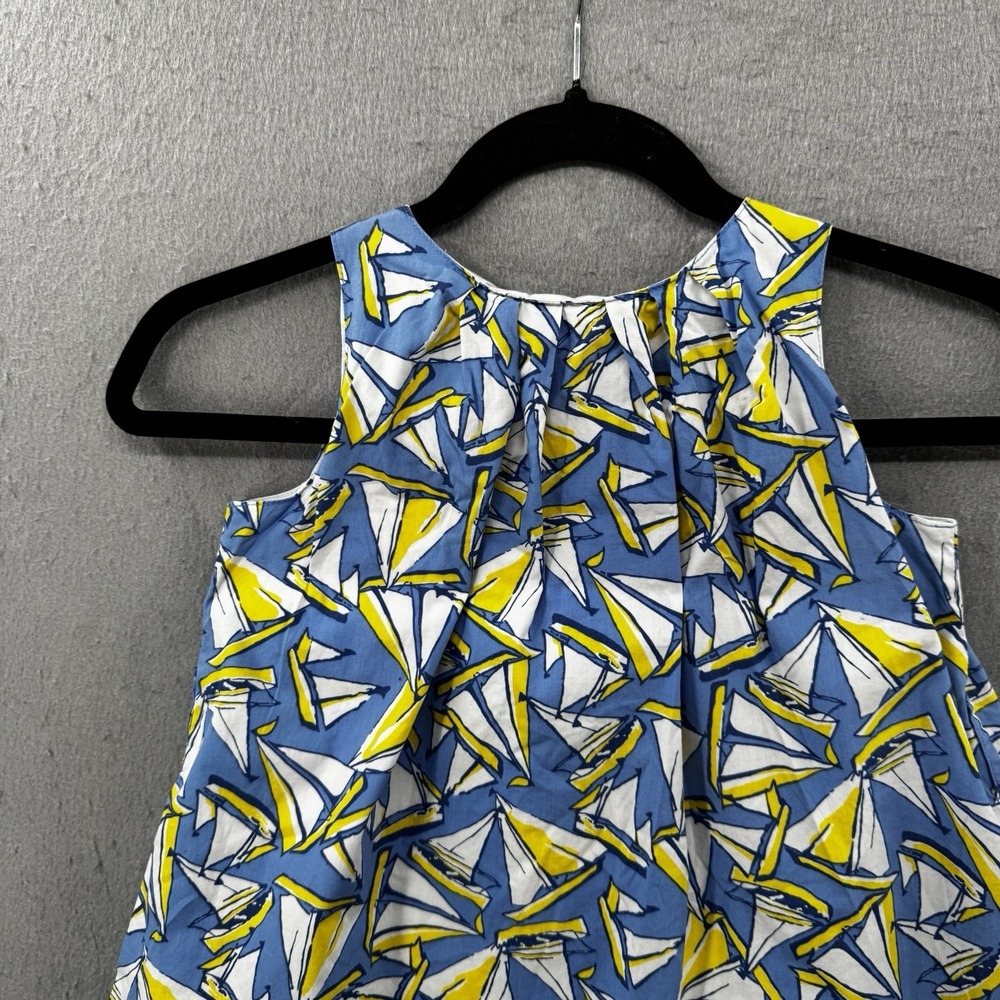 Maggie & Zoe Dress Girls 5 Blue Yellow Sailboat Whimsical Print Coastal Nautical - Picture 4 of 13